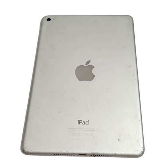 APPLE iPad MINI 4 128GB WiFi 7.9in SILVER BROKEN SCREEN READ - Picture 1 of 3